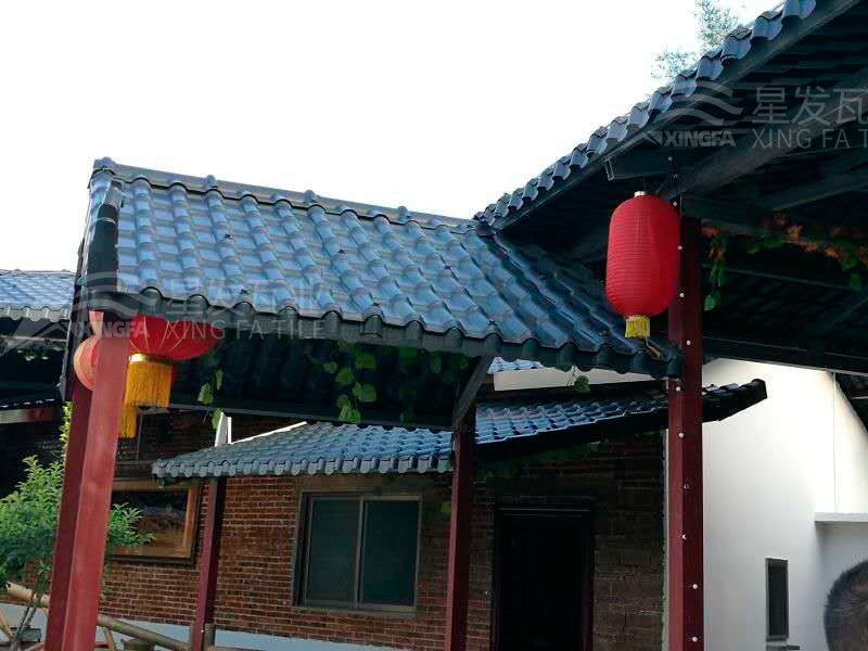 園林建筑搭建樹(shù)脂瓦涼亭，將景觀與藝術(shù)融合，別具一格！